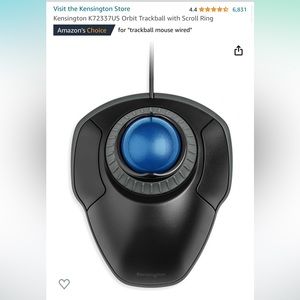 Kensington orbit trackball with track ring (ergonomic mouse alternative)